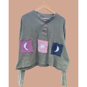 XL Upcycled Waffle Knit Long Sleeve Shirt